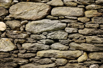 Natural stone wall in the countryside