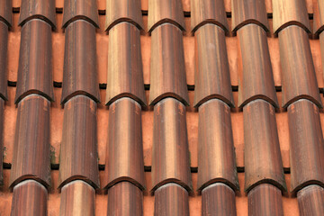 Roof tiles on a house roof