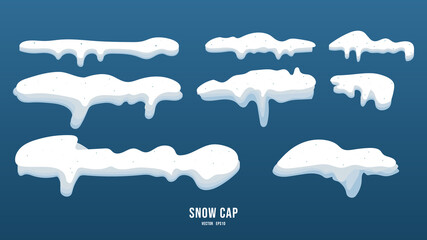 Snow cap vector set in winter seasons isolated on white background , Vector illustration EPS 10