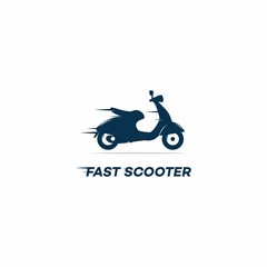 Fast Scooter logo design concept modern, icon template silhouette,