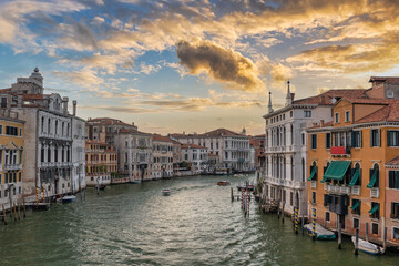 Venice Italy, sunrise city skyline at Venice Grand Canal, Veneto Italy