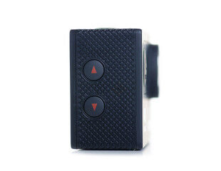 Obraz premium Action camera video on white background isolation