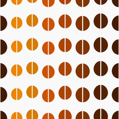Coffee beans brown roast level seamless pattern.
