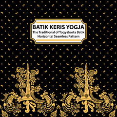 Batik Keris Yogja - The Traditional of Yogyakarta Batik Horizontal Seamless Pattern