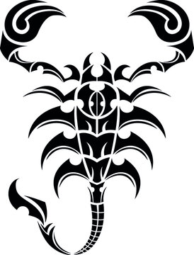 Scorpion vector simple drawing zodiac tattoo tribal.