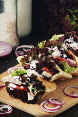 Pocket pitas with chicken salad