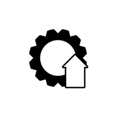 Arrow growth gear business icon isolated on white background