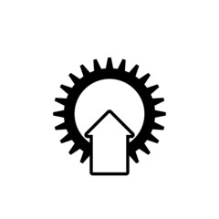 Arrow growth gear business icon isolated on white background