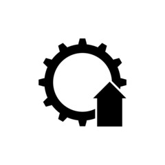 Arrow growth gear business icon isolated on white background