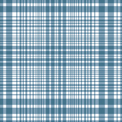 Classic Delft blue tartan texture seamless vector pattern backdground. Linear geometric preppy plaid backdrop. Sophisticated checker weave all over print for packaging, wellness, hospitality, apparel