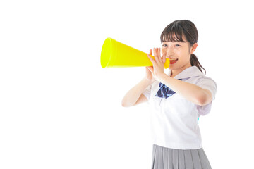 応援をする学生