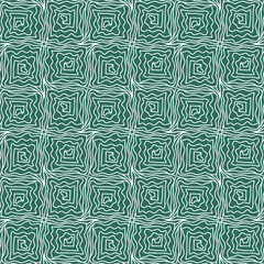 tile drawn with wavy abstract lines of white and dark green colors, vector