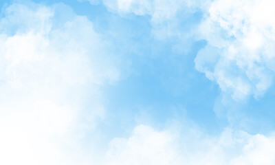 Sky with beautiful clouds. Cloud background. Blue cloud texture background. White Clouds on blue background