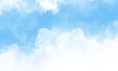 Sky with beautiful clouds. Cloud background. Blue cloud texture background. White Clouds on blue background