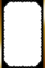 高級感のあるレースフレーム　長方形　縦　ブラック＆ゴールド