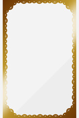 高級感のあるレース背景　長方形　縦　ホワイト＆ゴールド