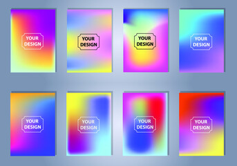 Abstract colorful vector blurred gradient backgrounds. Holographic template for your cover and design