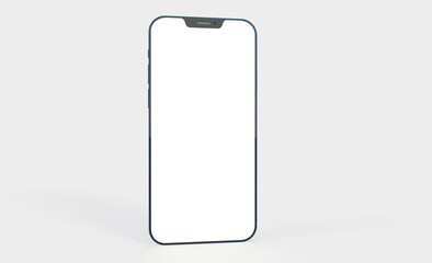 Smartphone frameless blank screen mockup template 3d