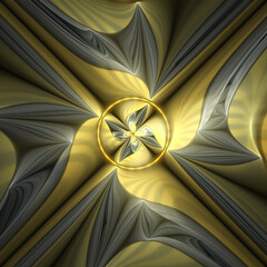 Abstract fractal art background suggestive of shiny gold and silver jewellery.