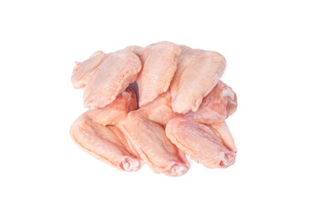 raw chicken wings isolated on white background