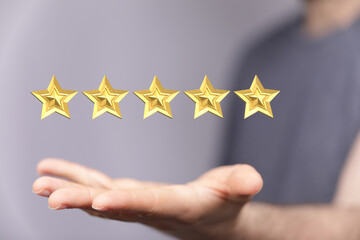 touching technology interface with ranking stars