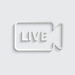 Fototapeta premium live icon vector red button. Live streaming icon. 