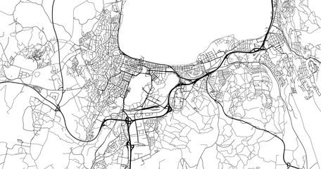 Urban vector city map of Jokoping, Sweden, Europe