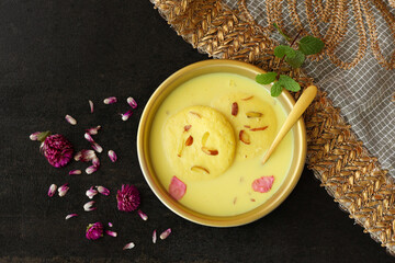 Rasmalai, Ras malai, Rasamalei Indian Sweet dessert mithai festival milk sweet dish Diwali Dussehra Holi ganesh chaturthi, Ram navami, Durga pooja durga ashtami Navratri Mumbai Bengal, India Pakistan