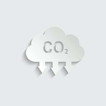 co2 icon vector black. carbon dioxide emissions