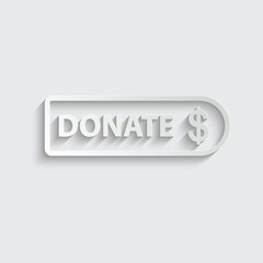 donate icon button vector. help, aid sign