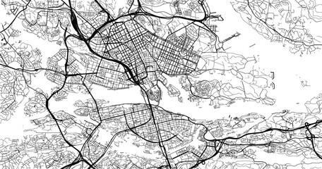 Naklejka premium Urban vector city map of Stockholm, Sweden, Europe