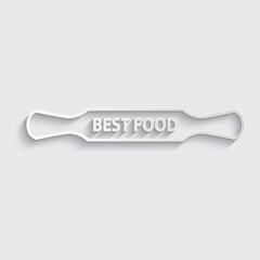 Rolling pin - vector icon best food restaurant logo. Home made food sign
