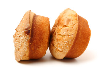 yolk filled pie on white background 