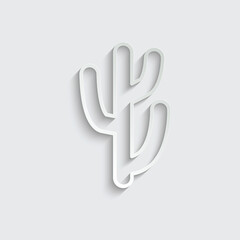 cactus icon - black vector sign