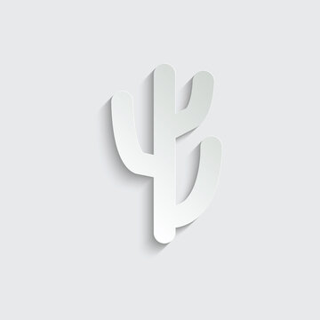 cactus icon - black vector sign