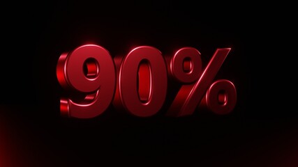 3D Render Promotional Sale Banner on black background