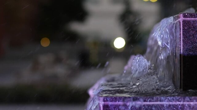 Fountain and lights - Slow motion HD