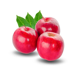 Fresh red apple isolated on white background With clipping path.