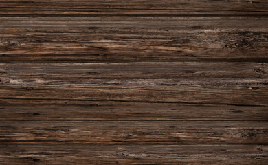 Fototapeta na wymiar Old weathered wood. Shabby wooden surface top view. Horizontal texture background with space for text.