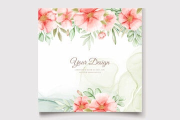 watercolor summer floral and leaves card set