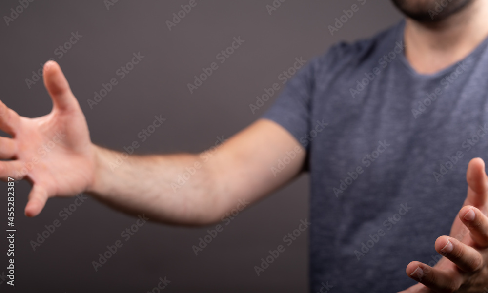 Poster open hand presentation empty with body