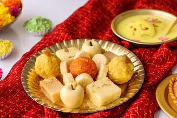 Diwali sweets Gujiya barfi Motichoor Laddu  Rasmalai Indian sweet dessert mithai festival dish Dussehra Holi ganesh chaturthi Ram navami Durga puja durga ashtami Navratri Mumbai Kerala India Sri Lanka