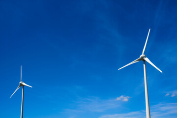 Wind generator turbines in sky