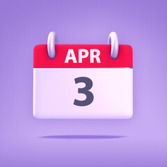 3D Calendar - April 3rd