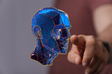 Human head and brain with Artificial intelligence concept