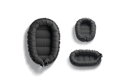 Blank black babynest lounger mock up, different views