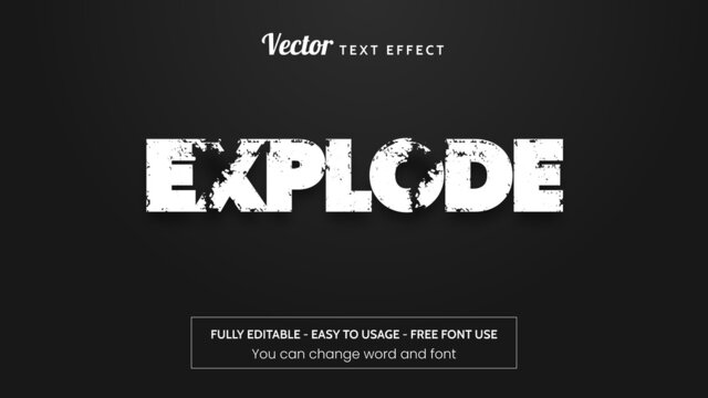Editable explode text effect template