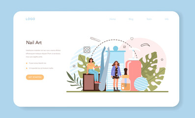 Eyebrow master web banner or landing page. Master making perfect eyebrows.