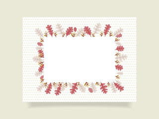Autumn season decorative rectangle frame. Vector illustration