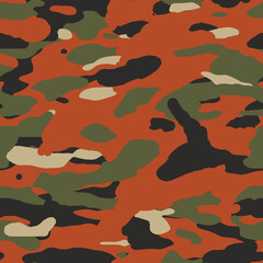 Seamless camouflage texture on textile clothes  For design wallpaper, wrapping paper, fabric. © Wattanadach